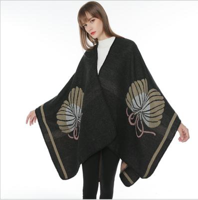 China Fashion Autumn And Winter Fashion Poncho Butterfly Split Pashmina Cape Shawl for sale