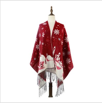 China European and American style fashion women's scarf jacquard castle deerlet Christmas scarf for sale