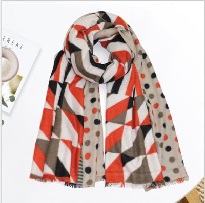 China Wholesale Custom Fashion Scarf Polka Dot Printed Warm Lady Polyester Scarf for sale