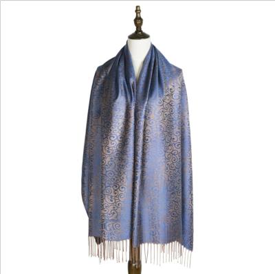 China 2022 fashion price women style scarf wholesale cheap national floral jacquard fringed rayon scarf for sale