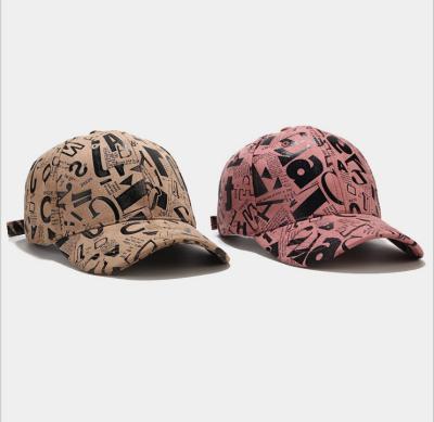 China 2021 COMMON Fashion Sprots Hats Doodle Pattern Baseball Hats for sale