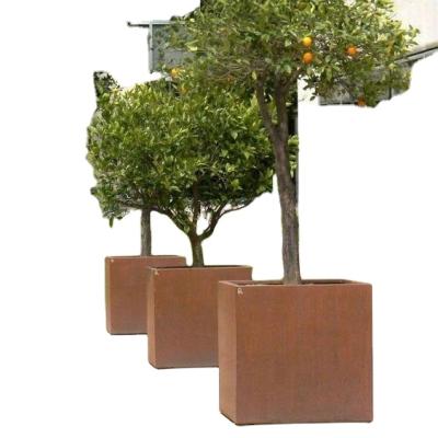 China Beautiful decoration modern outdoor stainless cortrn flower pot steel planter with cheap price for sale