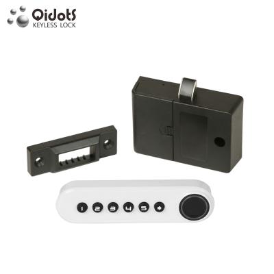 China Keypad + Qidots Biometric Fingerprint Reader Code Cabinet Wardrobe Digital Lock For Office Wood Furniture for sale