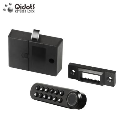 China Desktop Qidots Fingerprint Double Door Digital Electric Magnetic E-Locks For Cabinet for sale