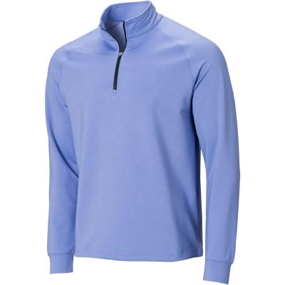 China Black Regular Fit Mens Spandex QUICK DRY Long Sleeves Polyester Golf Pullover Outdoor Sport Wear Zipper for sale