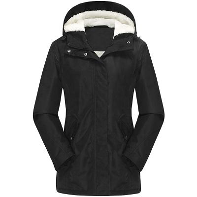 China Breathable Thick Fleece Striping Hooded Black Warmer Winter Ski Wear Atomic Winter Coat For Women for sale