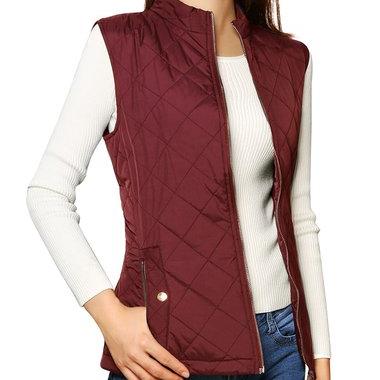 China Sustainable Women Winter Quilted Hoodless Vest for sale