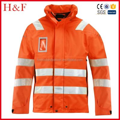 China High Visibility Acid Resistant Anti-Static Reflective Winter Work Jacket Orange Color for sale