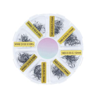 China Super Soft and Light 3D-16D Volume Fan Lick Extensions C Curl 1000 Mix 8mm-15mm 1000pcs Fans 0.7mm Thick Loose Fans Eyelash Extensions Premade for sale