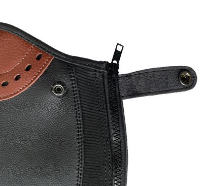 China English Chaps Custom Synthetic Leather Coper Fastener Equestrian Half Chaps High Quality Men Women Kids Durable Customize Horse Riding Gaiter for sale