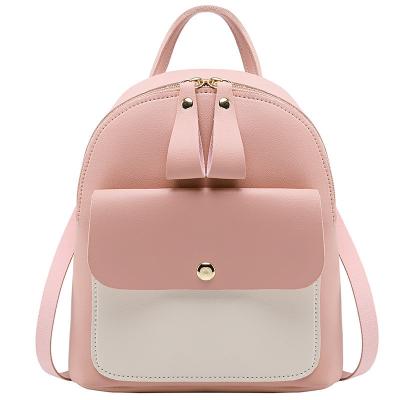 China Fashion Waterproof Colorful Multifunctional Mini Women Backpack, Design Contrast Color PU School New Arrival Backpack for sale