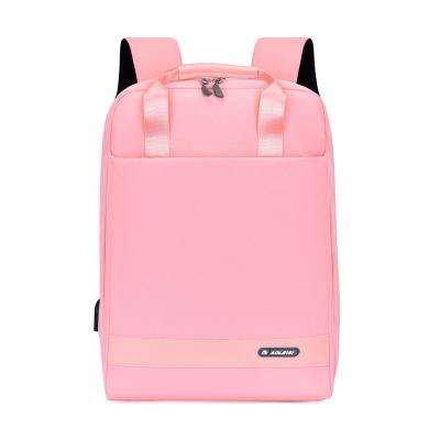 China With USB Customization Business School Bag Wholesale Large Capacity Pink Laptop Backpacks With USB Charging for sale