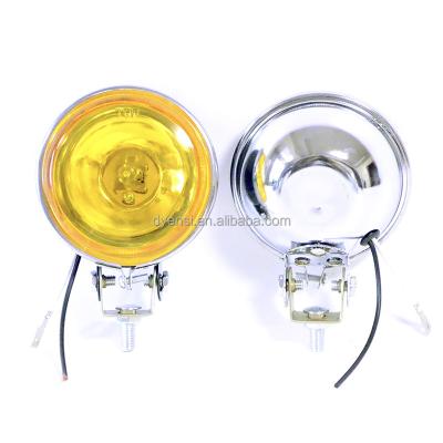 China Metal+Glass automotive head lamp12V round fog light low price chrome auxiliary halogen spotlight for sale