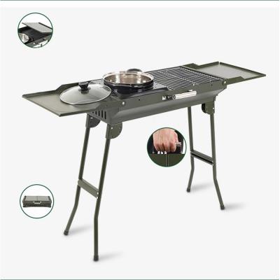 China Outdoor Stainless Folding Korean Japanese Korean BBQ Grill Charcoal Grill Table Grill Adjustable Height for sale