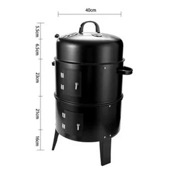 China Smokeless Black Adjustable Charcoal Modern Design Height Balcony Smoker Commercial Indoor Outdoor Camping Grill for sale