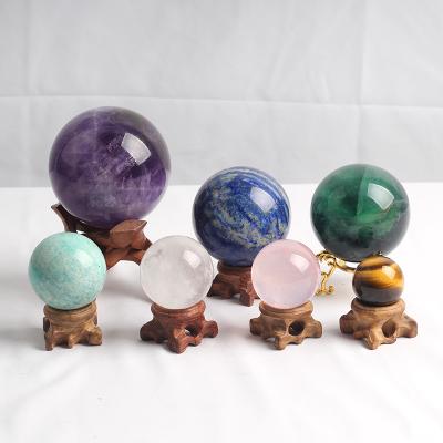 China China Healing Amethyst Crystal Sphere 40mm Round Natural Clear Crystal Sphere Ball Holder for sale