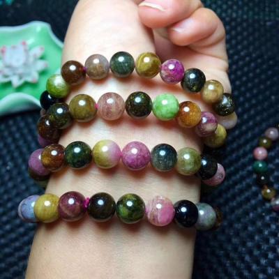 China Genuine China Quality Tourmaline Gemstone Natural Handmade Strand Bracelet Women Stretch Bracelet for sale