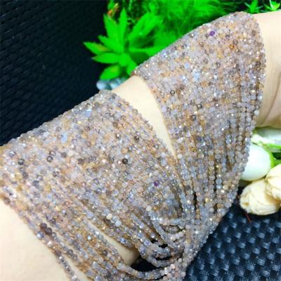 China Home Decoration Natural Gemstone Beads 2mm Rutilated Crystal Faceted Cut Loose Bead Copper Quartz for sale