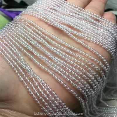 China Wholesale Price Jewelry Making 2mm Round Natural Clear Gemstone Crystal Quartz Beads Loose Beads for sale