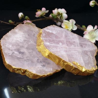 China China natural rose carved cup coaster healing quartz crystal dish for sale for sale