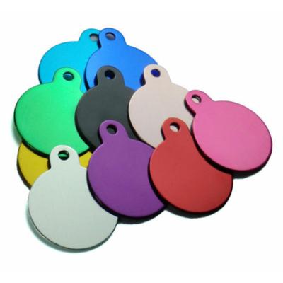 China Custom personalized China 30*37 mm round blank dog tag aluminum qr code pet tag for sale