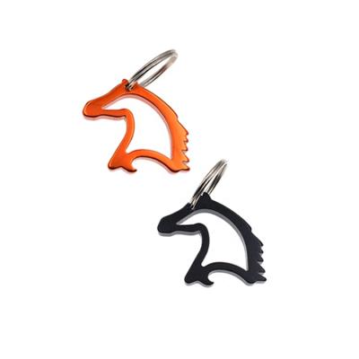 China Hot Cheap Cute Promotional Keychain Horse Head Keychain Key Ring Bottle Opener For Wedding Party, Metal Key Chain for sale