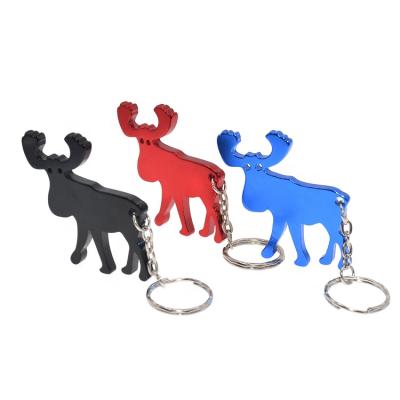 China Wholesale Promotional Metal Bottle Opener Moose Shape Aluminum Key Chain for sale