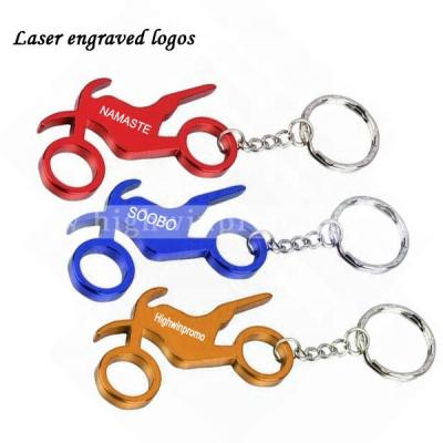 China Custom Logo Bulk Lightweight Motorcycle Keychain Bottle Opener For Daily Use for sale