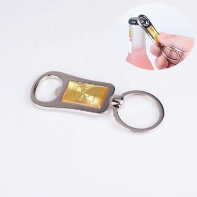 China Carry Key Chain Promotional Rectangular Shaped Metal Beer Bottle Opener Eco - Friendly / Durable With Sticker Logo for sale