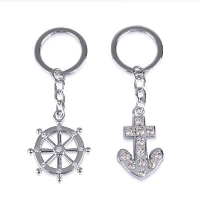 China Eco-friendly / Durable Carry Anchor Rudder Keychains Boat Anchor Key Chain Seaman Sailor Key Ring Car Steering Wheel Key Chain for sale