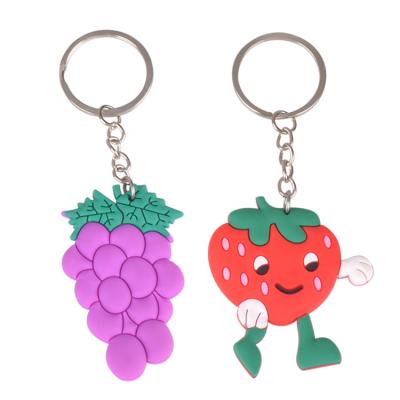 China Custom Made Eco-friendly / Durable / Fashion PVC 3d Grape Fruit Plastic Soft Key Chain For Promotion Gifts for sale