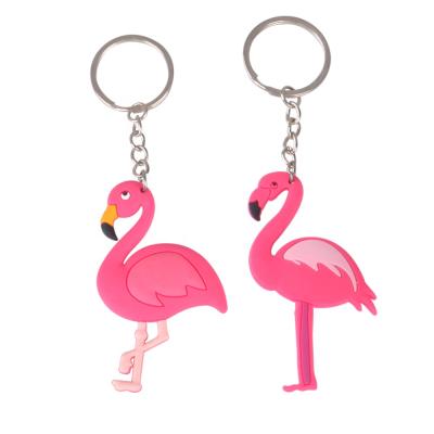 China Custom Eco-friendly/Durable/Fashion Flamingo 3d PVC Soft Rubber Key Chain For Promotion Pendant Gift Key Ring Car Bag Ornament Key Chain for sale