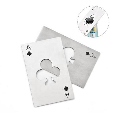 China Creative Viable Creative Card Shovels Bar Tool Poker Card Beer Bottle Opener Stainless Steel Credit Card Bottle Opener for sale