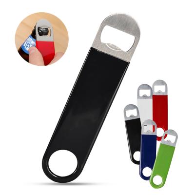 China Sustainable 7 Inch Vinyl Wrapped Stainless Steel Speed ​​Bottle Opener , Flat Bottle Opener for sale