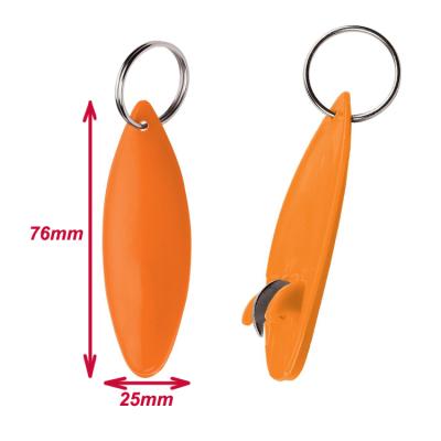 China 2018 Hot Selling Light Weight Creative Portable Beer Openers Plastic Surfboard Bottle Opener Key Chain for sale