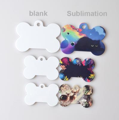 China Universal Customized Sublimation Dog Tag , White Double Protective Film Pet Tag for sale