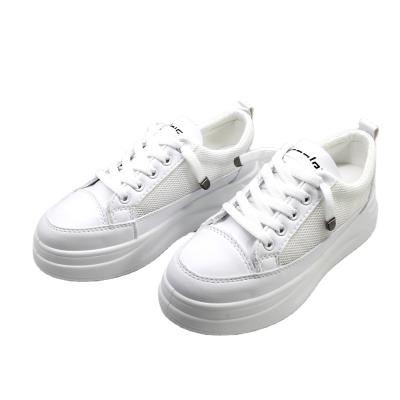 China 2020 New PVC Canvas Small White Women's Casual Flat Shoes Lace Student Shoes Wild Korean Tide for sale