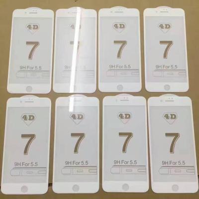 China 2017 popular full round edge design 4d tempered glass glass protector for iphone 7 for sale