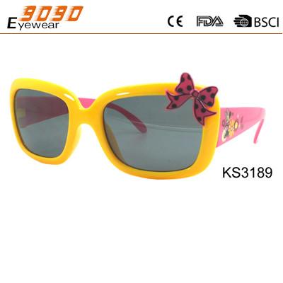 China Cute Girl's Sunglasses, Plastic Frame with bow  , Polycarbonate Lenses for sale