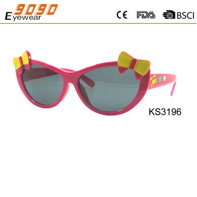 China Cute Girl's Sunglasses, Plastic Frame with bow , Polycarbonate Lenses for sale