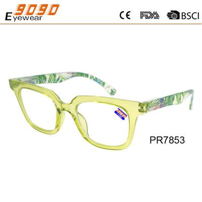 China Colorful rectangle readig glasses with plastic frame, spring hinge ,suitable for women for sale