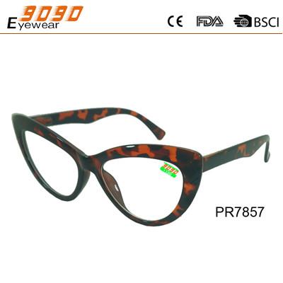 China Retro cat-eye shapes reading glasses ,printed the pattern on the frame,suitable for women for sale