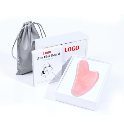 China Popular Cheap Heart Shape Stone Crystal Scraping Massage Tool from Rose Quartz Gua Sha Mini Guasha Stein Pink Jade Gua Sha for Face for sale