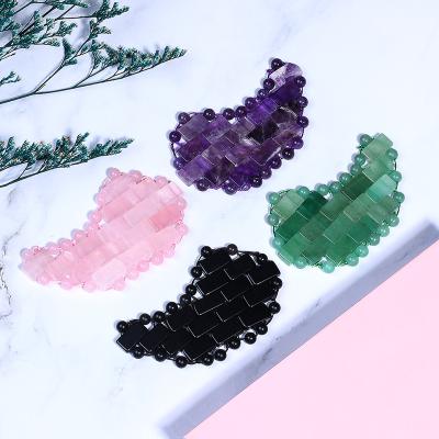 China Cheap Face Jade Eye Mask Pads, Crystal Rose Quartz Obsidian Amethyst Green Jade Mask Pad For Cooling Eye Massager Tool Custom for sale