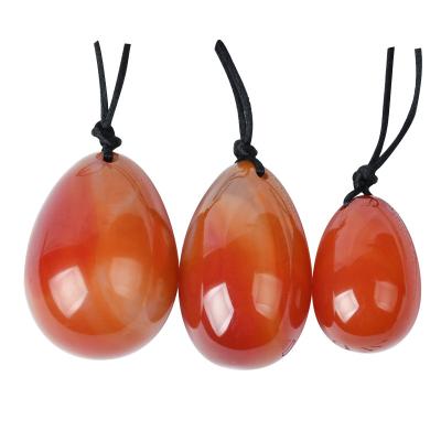 China Red body carnelian yoni egg agate jade eggs for vaginal women kegel exercise balls for sale