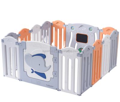 China Eco-Friendly Babygo Baby Playpen 16 Foldable Panel Kids Indoor Outdoor Protective Safety Playard With Lock Door for sale