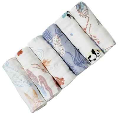 China BabyGreat Breathable 6 Layer Natural Muslin Cotton Washcloths And Muslin Reusable Towels For Baby Gift 6pcs Baby Soft Newborn Face Towel for sale