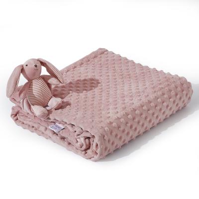 China BABYGREAT Baby Plush Anti-pilling 3D Minky Dot Newborn Toddler Swaddle Comforter Kids Winter Blanket Double Layer Ultra Soft Soothe Blanket for sale