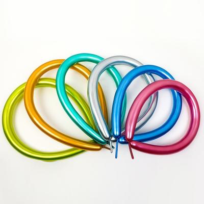 China Mixed Color Metal Wedding Party Decoration Balloon 1.8g Long Strip Balloon DIY Indoor Magic Creative Simple Color Preparation for sale