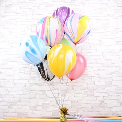 China Indoor Decoration 10 Inches Balloons Party Decoration Wedding Supplies Agate Color Latex Balloon for sale